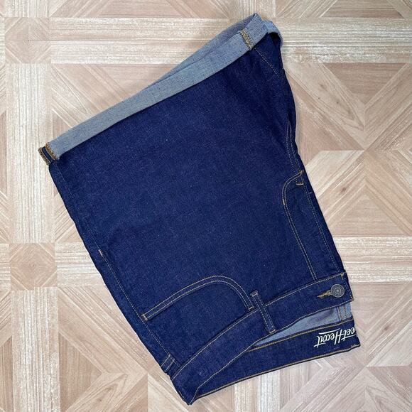 Old Navy Sweetheart Dark Wash Denim Cuffed Jean Short Womens Size 16 High Waist - Picture 6 of 8